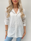 BELLA BRODERIE ANGLAISE SHIRT - WHITE