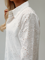 BELLA BRODERIE ANGLAISE SHIRT - WHITE