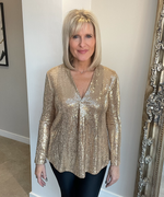 Ada Sequin Blouse - Gold