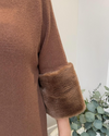 Fiona Faux Fur Trim Jumper - Tan